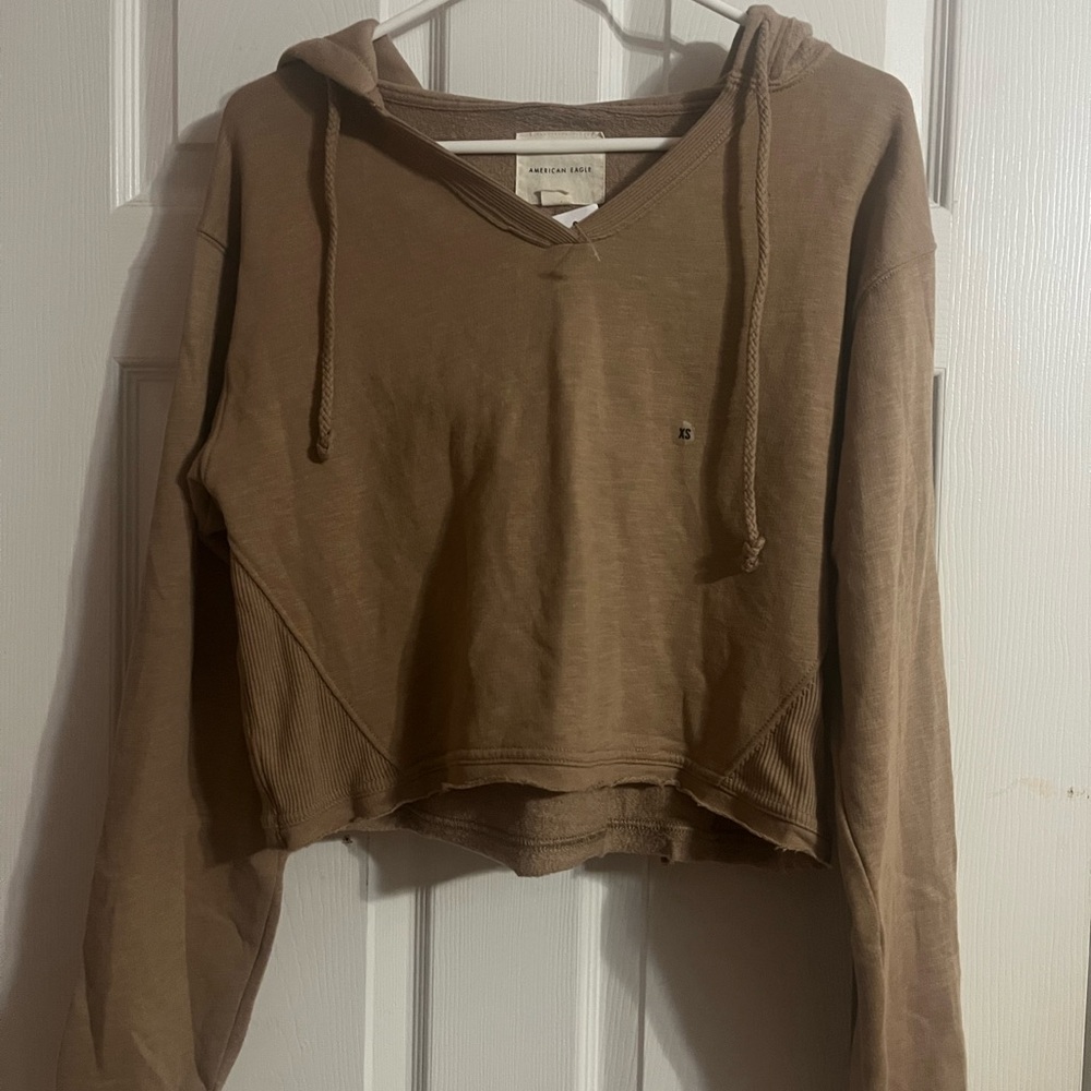 Brown Cropped Hoodie by Free People